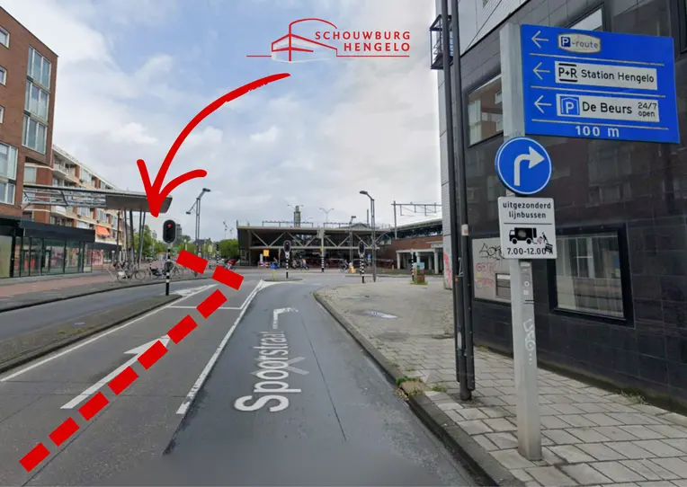 Foto van route naar de schouwburg voor techniek